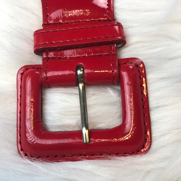 Leather red patent stretch belt M/L - Picture 7 of 12